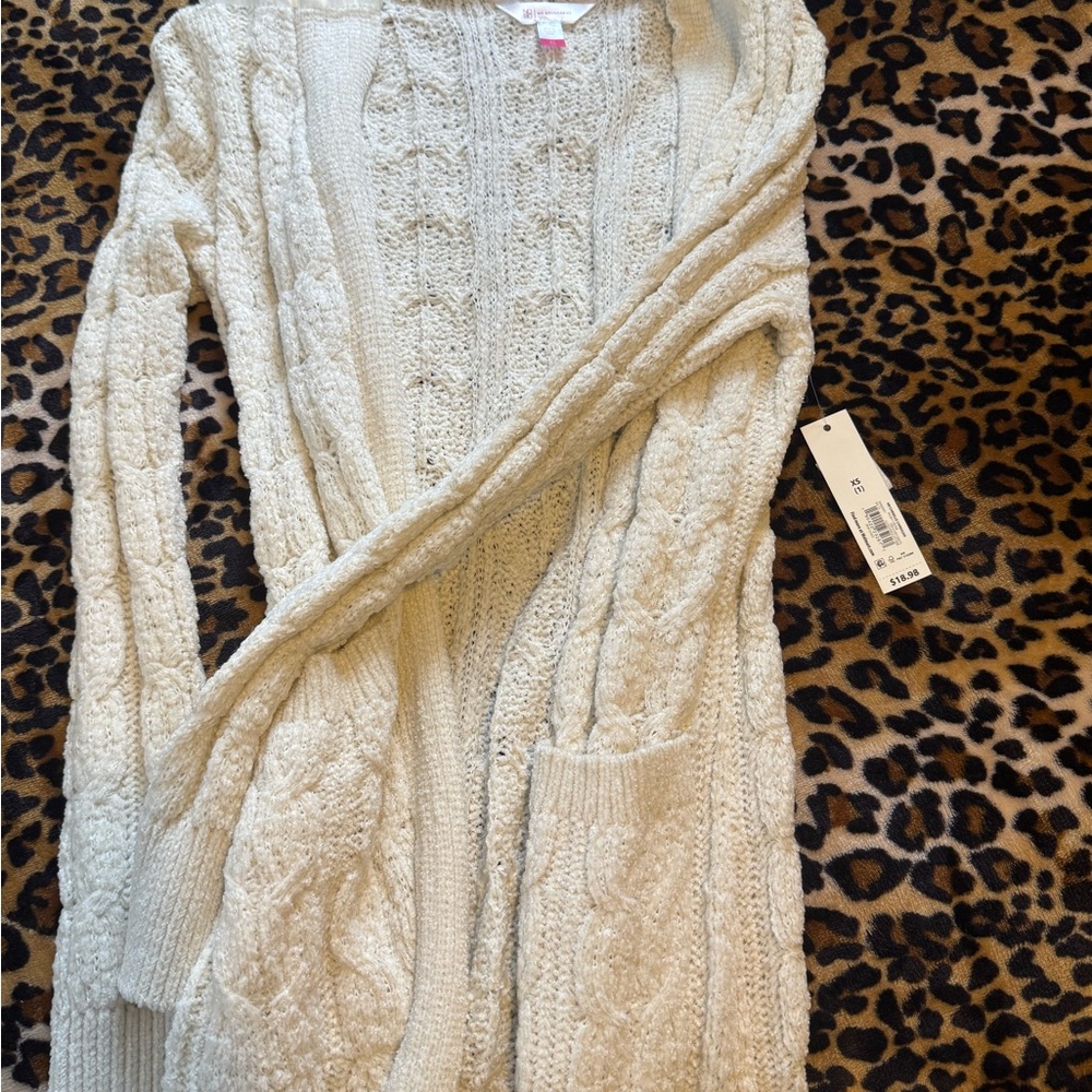 No Boundaries Cream Cable Knit Cardigan